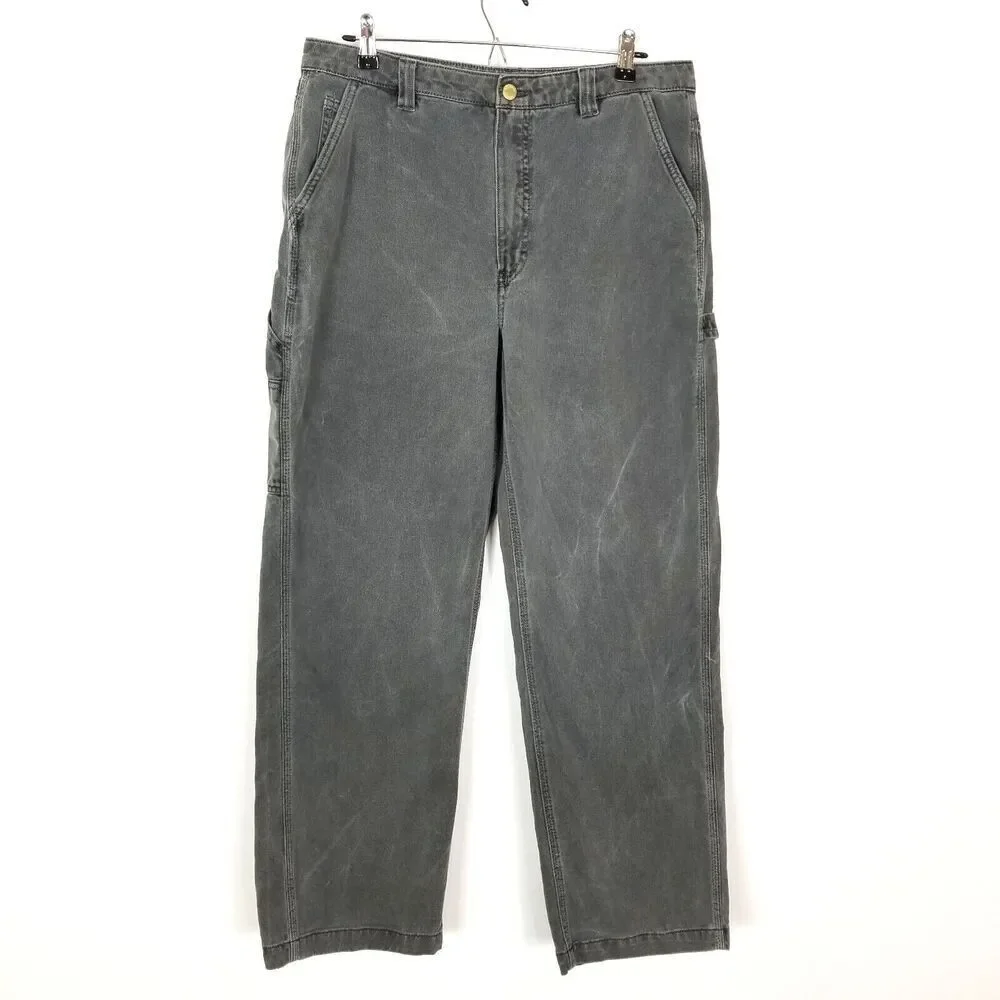TNA Aritzia Women Straight Baggy Jeans‎ Sz 14 Gray  Grunge Streetwear